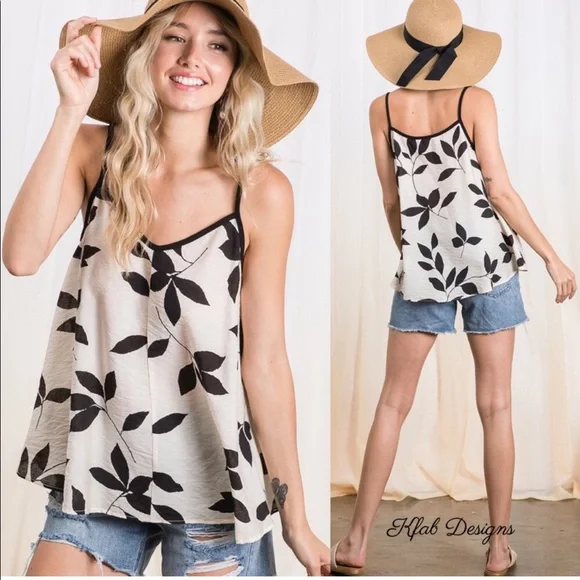 🌟❤️BEAUTIFUL LEAF PRINT CAMI TOP❤️🌟 - Picture 2 of 6